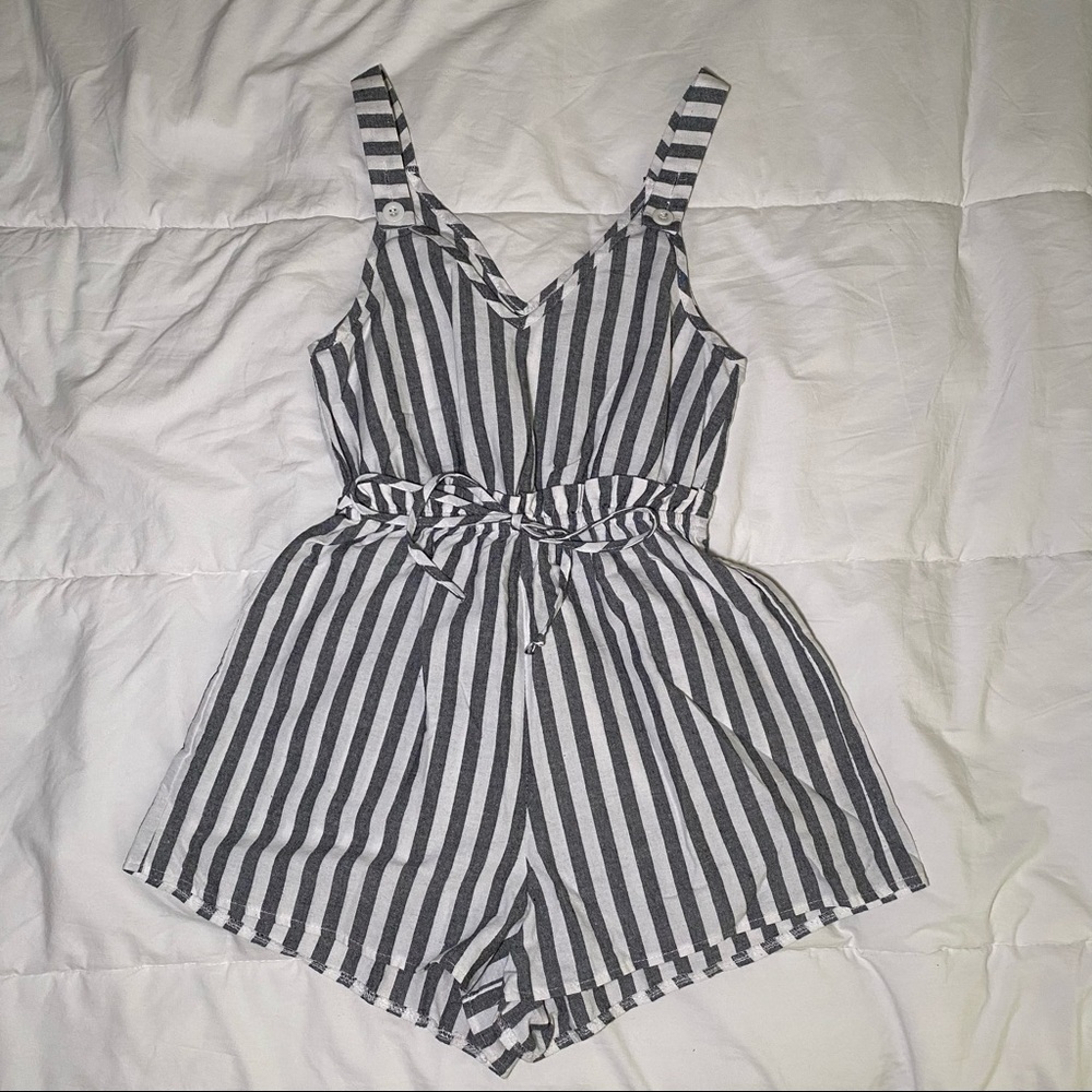 Striped beach romper
